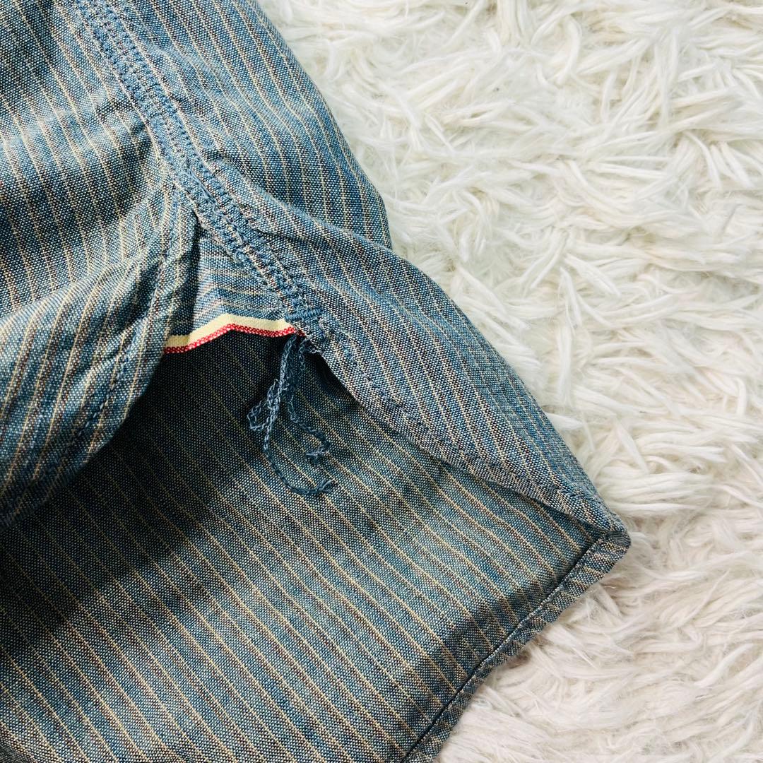 トップス MOMOTARO JEANS Gacha Pocket Stripe shirt