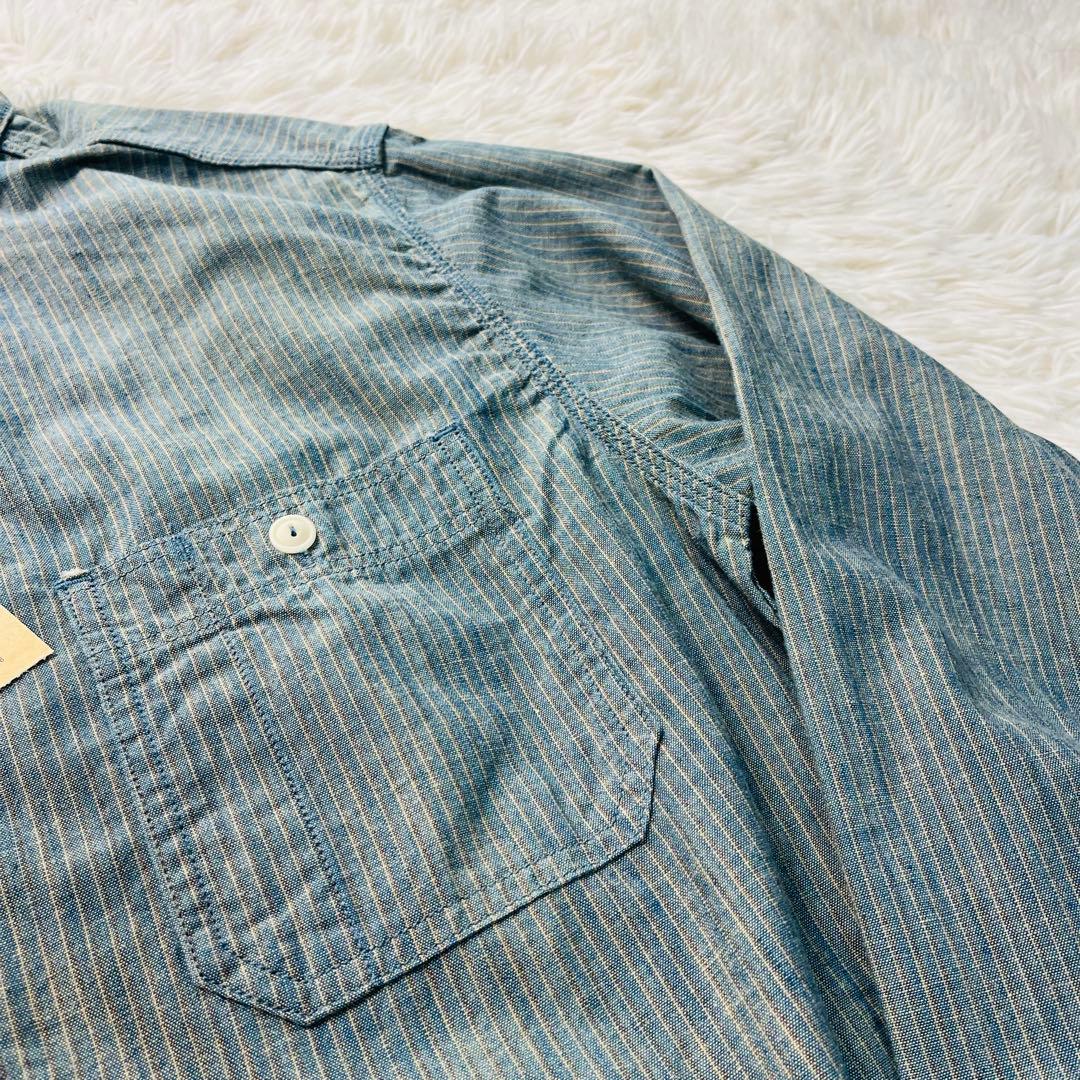 トップス MOMOTARO JEANS Gacha Pocket Stripe shirt