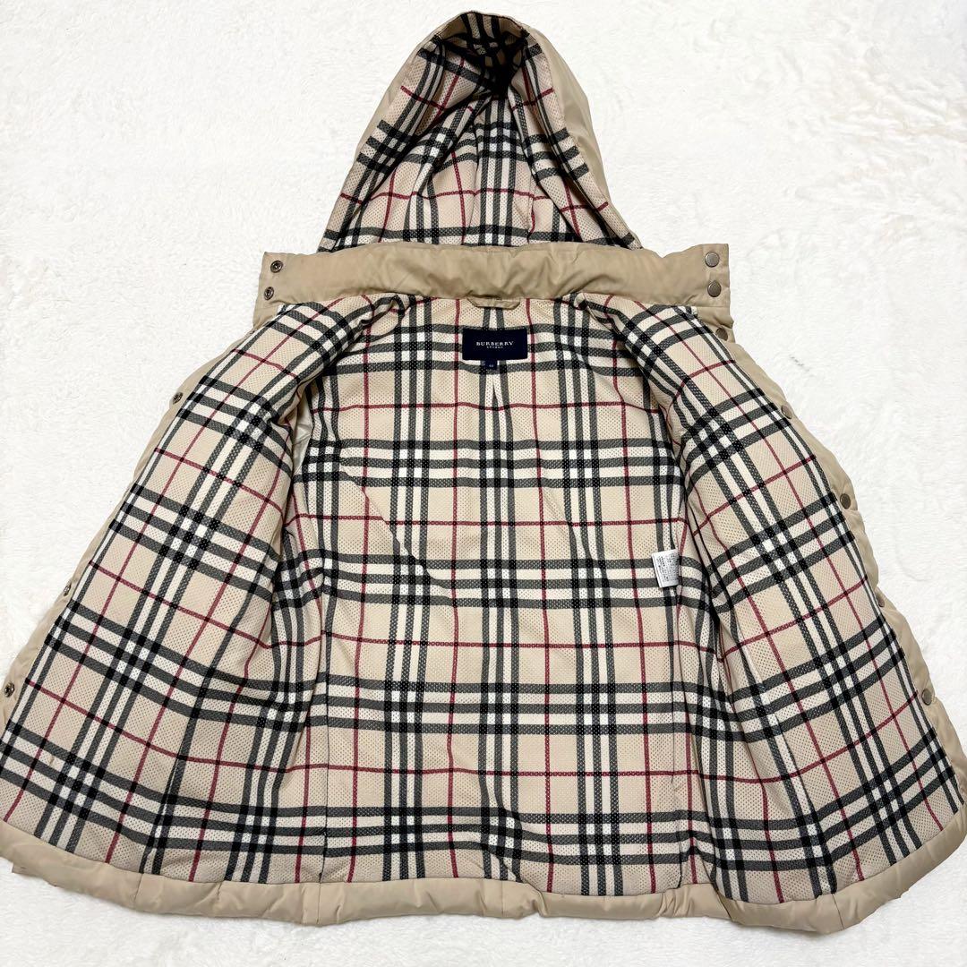 バーバリーロンドン　ダウンジャケット　ノバチェック　L 大きいサイズ　ベージュ