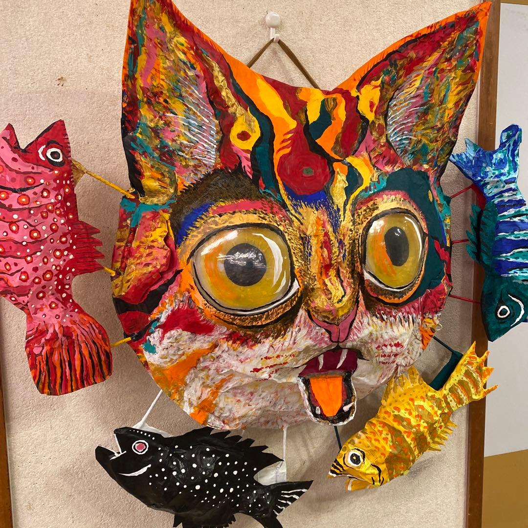 ネコ　猫　にゃんこ　大きい　手作り　ハンドメイド　壁飾り　造形看板　アート