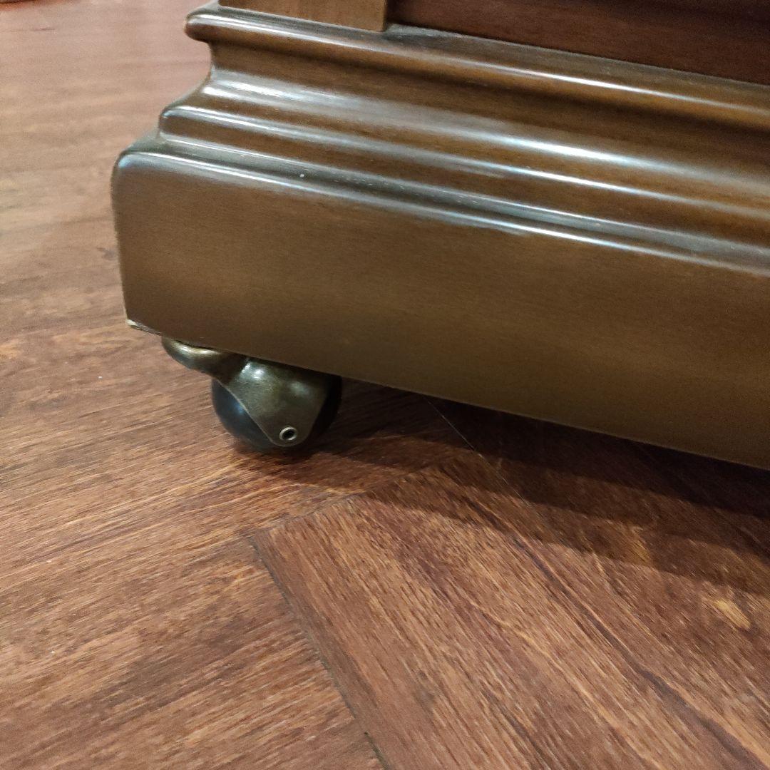 豪華クラシック書斎両袖 木製デスク 幅180㌢キャスター付き鍵付き