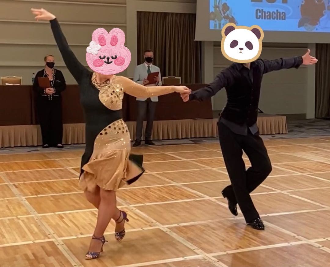 【値下】キラキラ⭐️ラテンダンスドレス　豪華ラインストーンとデカビーズ　　Lサイズ