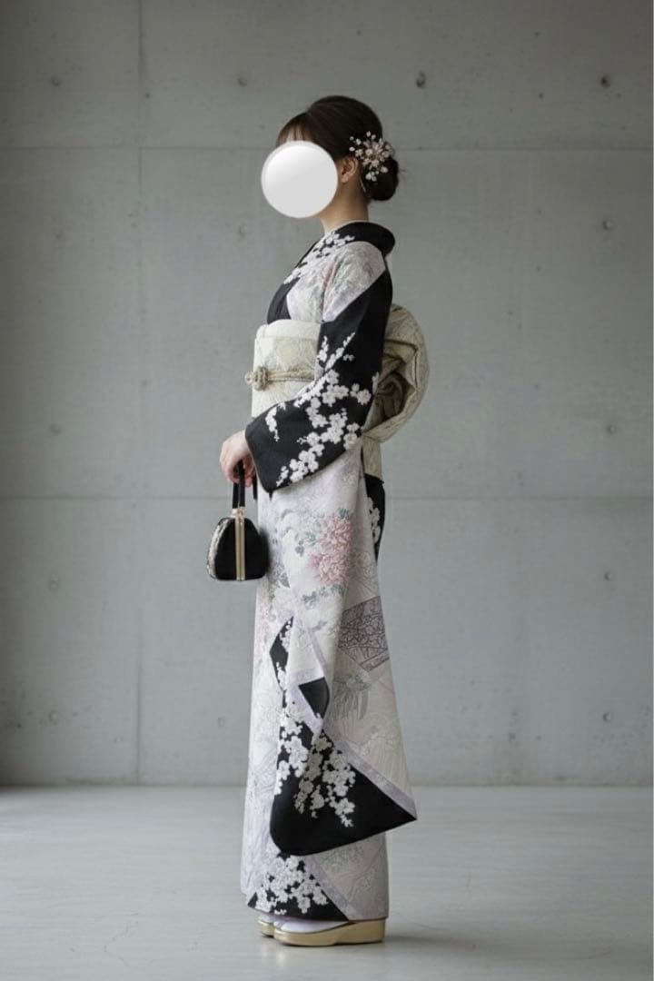 【なみみん様】振袖セット　黒　梅　身丈165cm