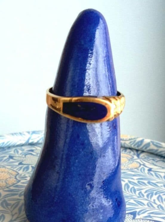 K18yg ラピスラズリインレイ リング 12号 2.23g