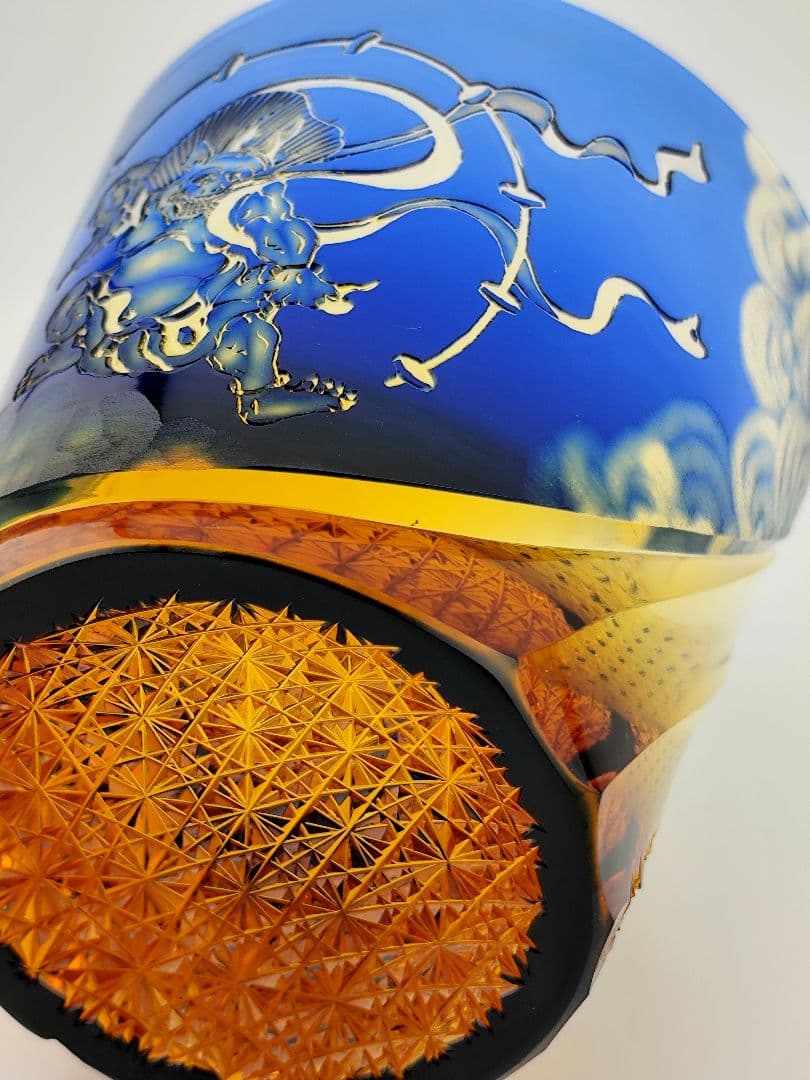 最上位作☆但野英芳☆江戸切子『雷神』ロックグラス（切子 江戸切子 薩摩切子）