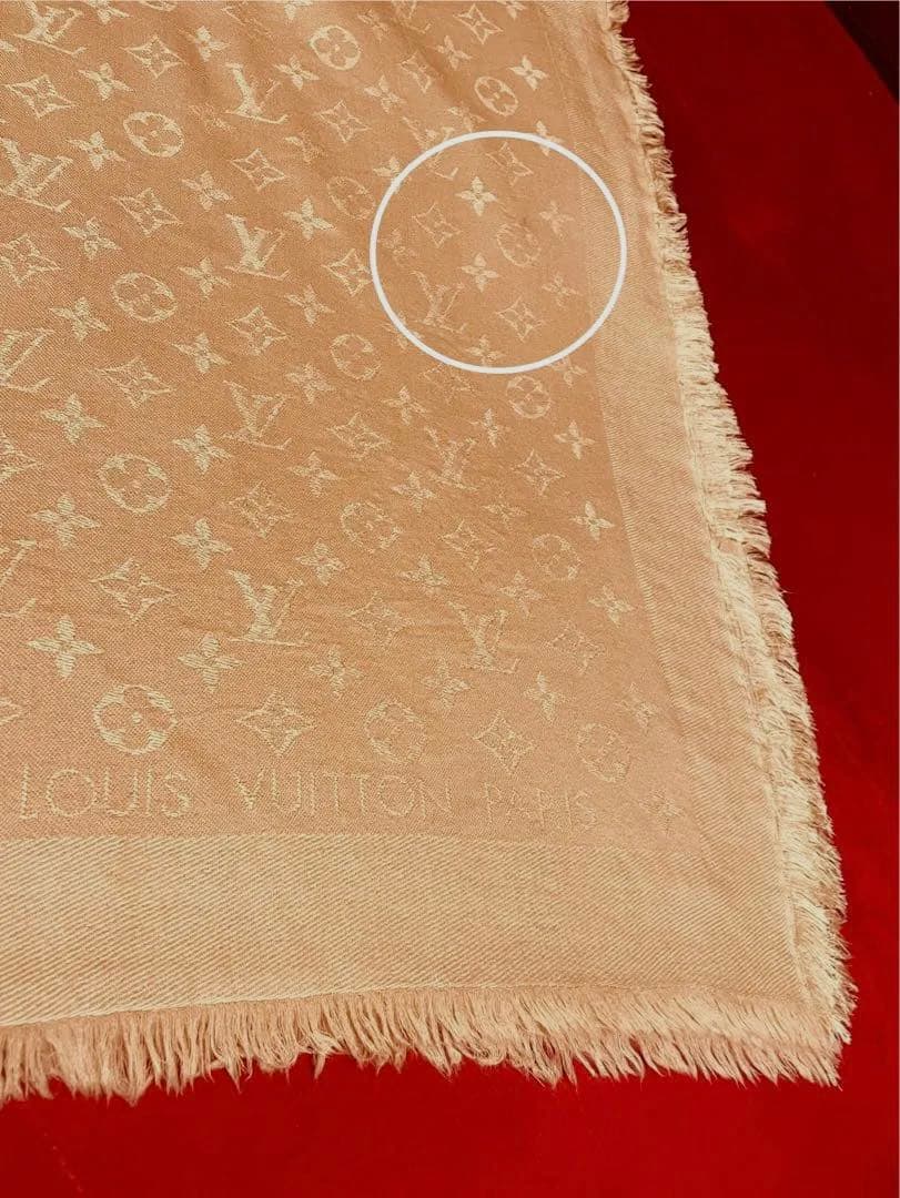 希少ピンク美品Louis Vuitton ストール 大判シルクウール