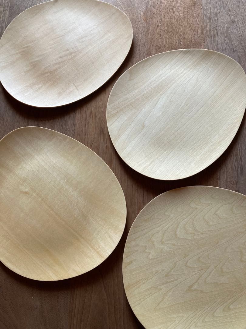goldcraft マロン 木製オーバル型皿 4枚セット