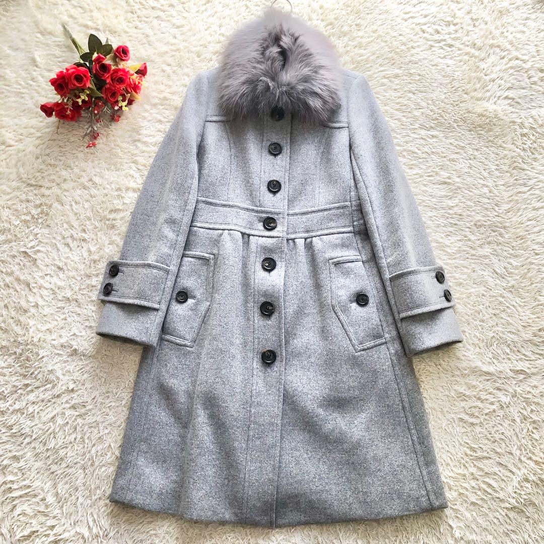 極美品♪BURBERRY BLUE LABEL♪2wayファーウールコート　L