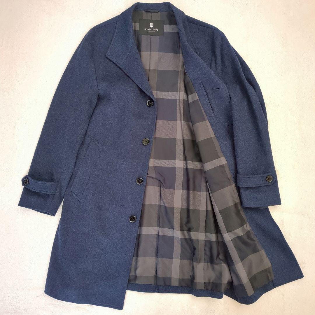 美品 BLACK LABEL CRESTBRIDGE カシミヤ混 LL ネイビー