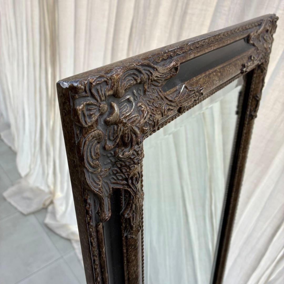 アンティーク調　全身鏡　フレーム 姿見 スタンドミラー