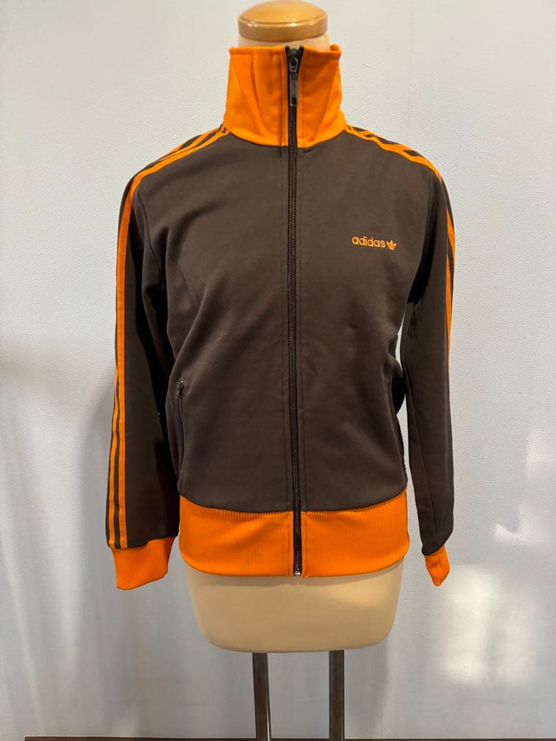 adidas トラックジャケット ブラウン/オレンジ