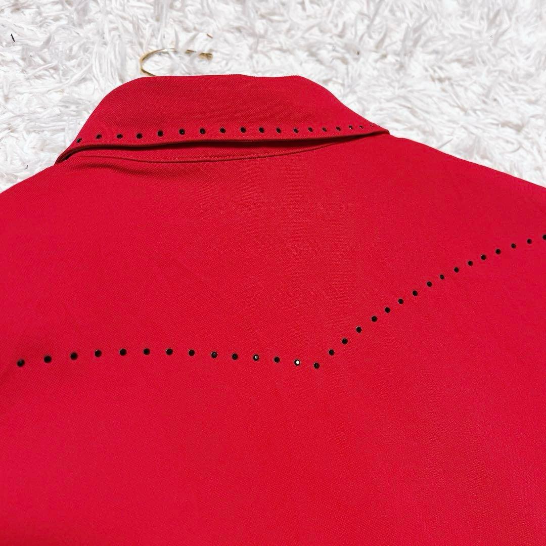 LANVIN SPORT 半袖 ワンピース レッド 赤 ゴルフ ウエア 40