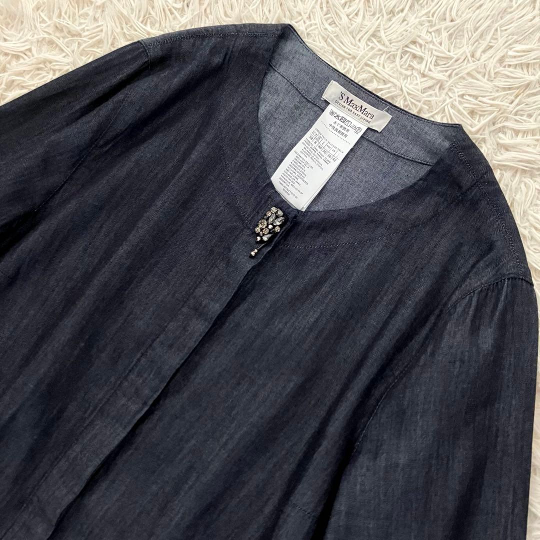 ’S MaxMara アイコンビジュー デニムワンピース インディゴ 42