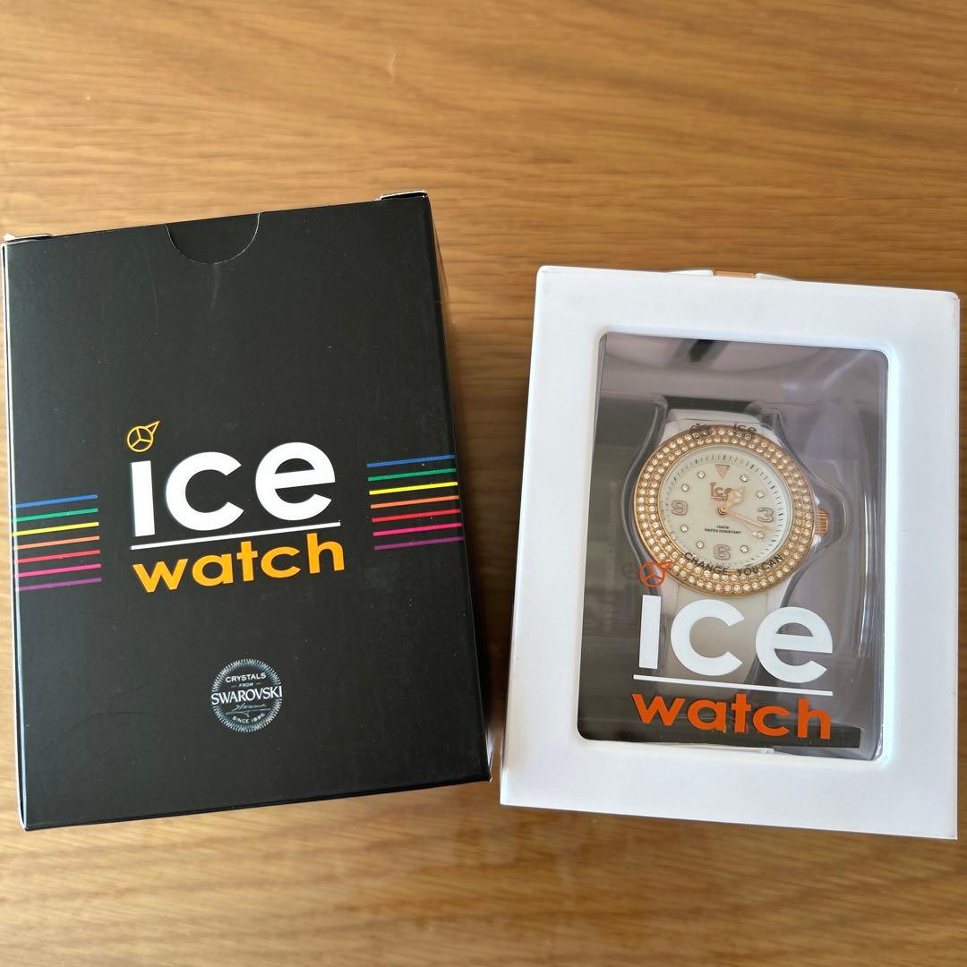 ice watch スターホワイト　ローズゴールド　small スワロフスキー