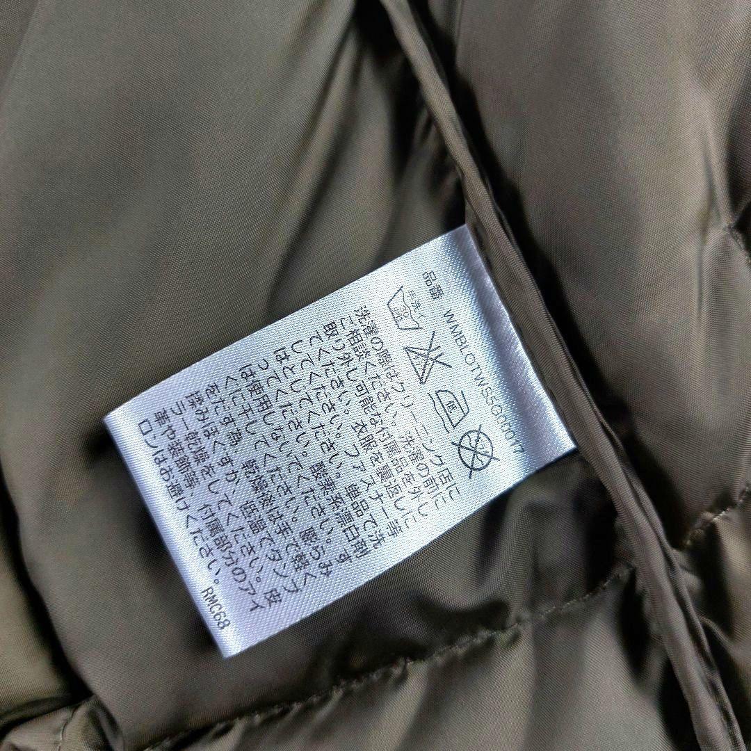 ラルフローレン 襟ファー レザー スエード切替え ダウンベスト グリーンブラウン