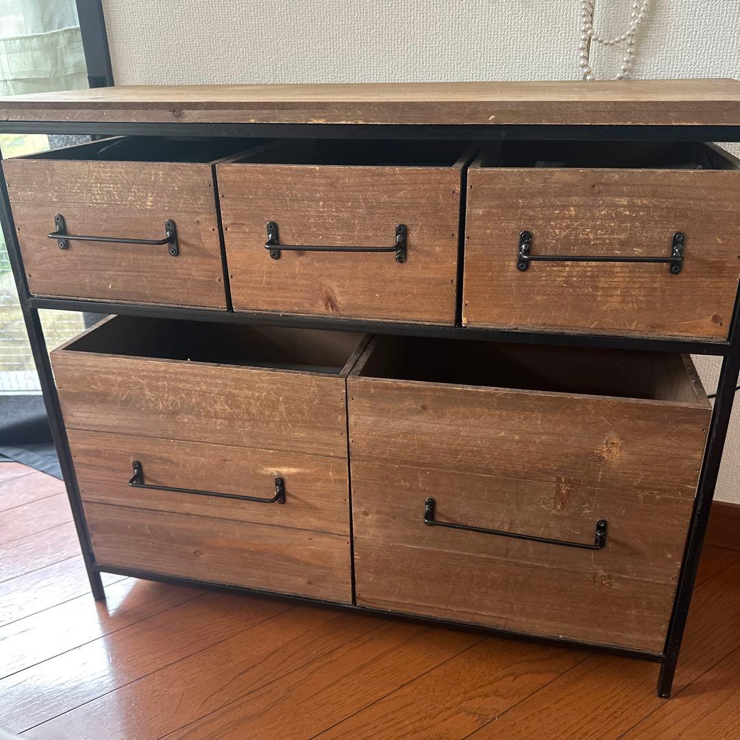 【直接渡¥5500】salut! アイアンウッド 5ドロワーマルチラック サリュ