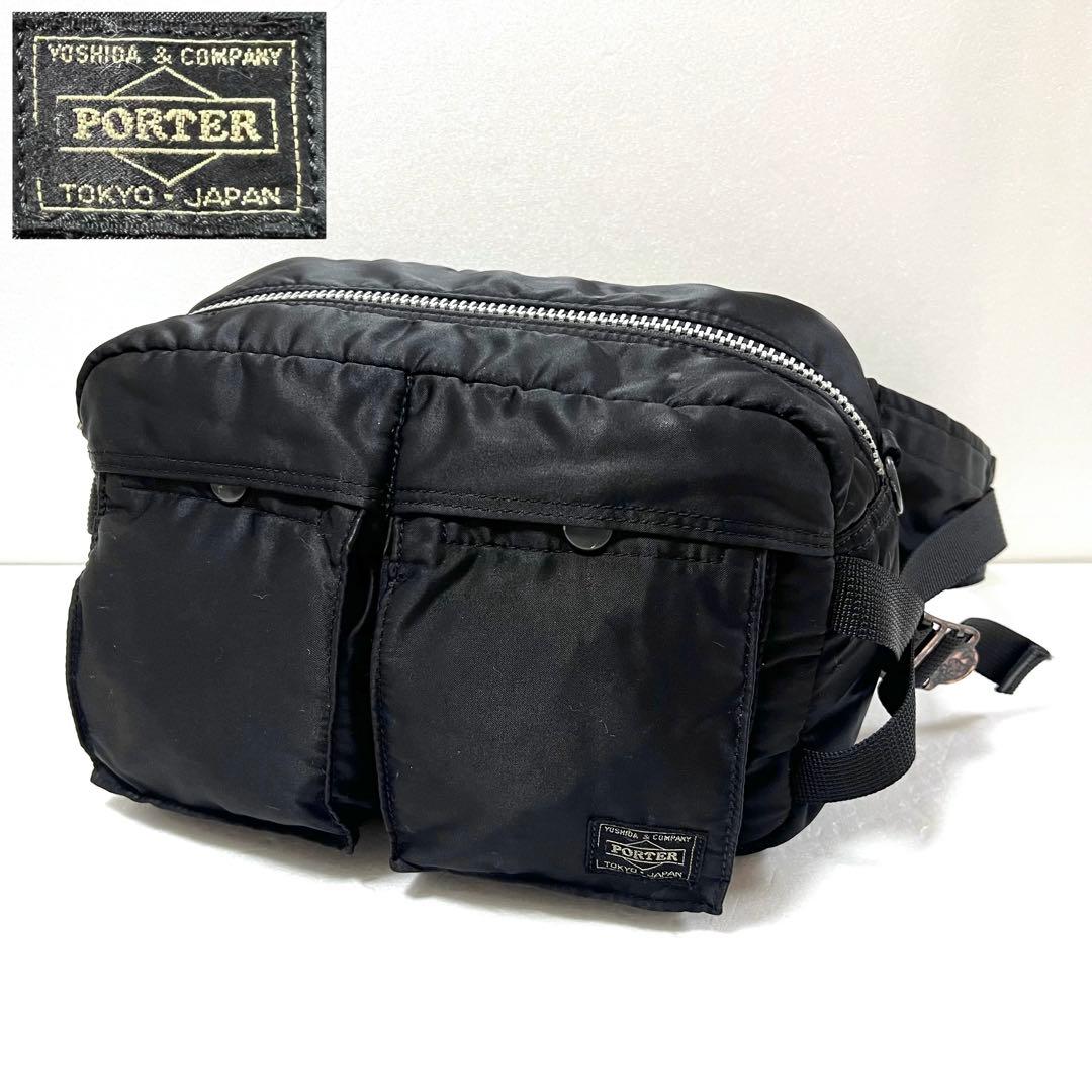 【良品】PORTER ポーター タンカー ウエストバッグ ブラック ボディバッグ