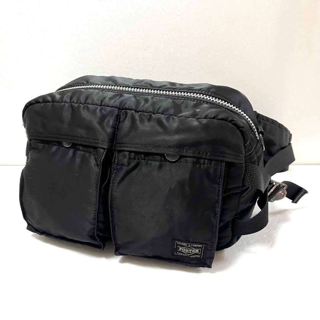 【良品】PORTER ポーター タンカー ウエストバッグ ブラック ボディバッグ