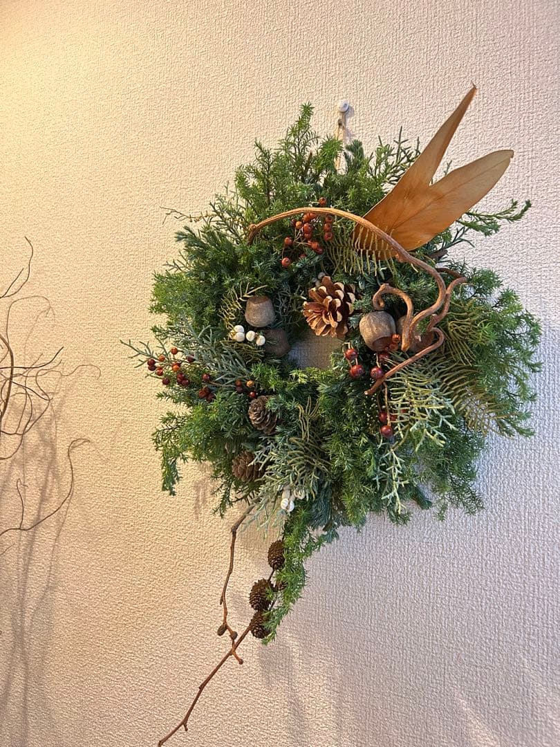 コニファー　クリスマス　リース　約30㎝　冬