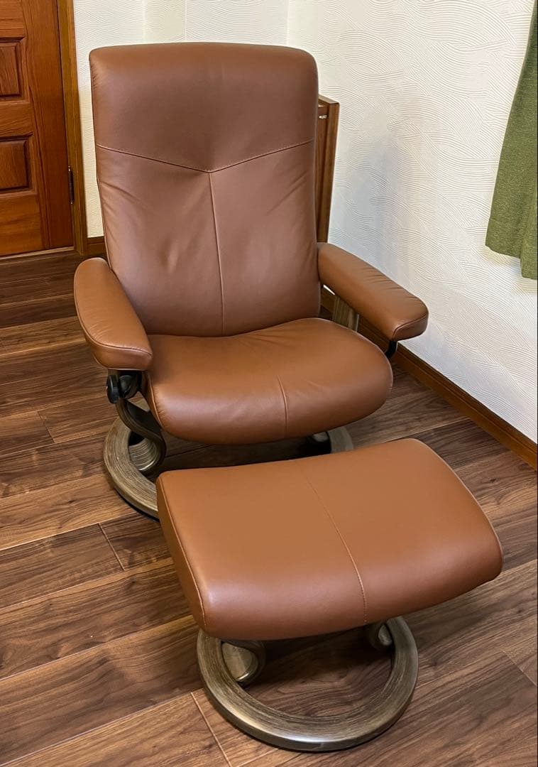 エコーネス 北欧 ストレスレス シングルソファ スツールリクライニング