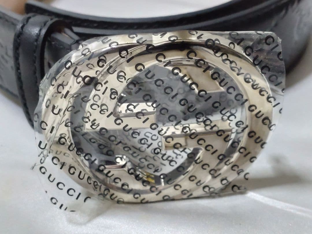 新品未使用品　GUCCIグッチシマレザーインターロッキングG バックルベルト９０
