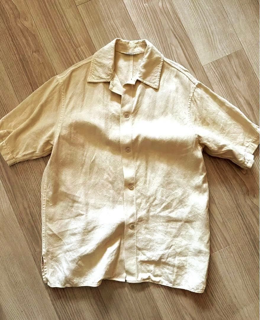 AURALEE オーラリー　半袖シャツ　和紙素材　アイボリー