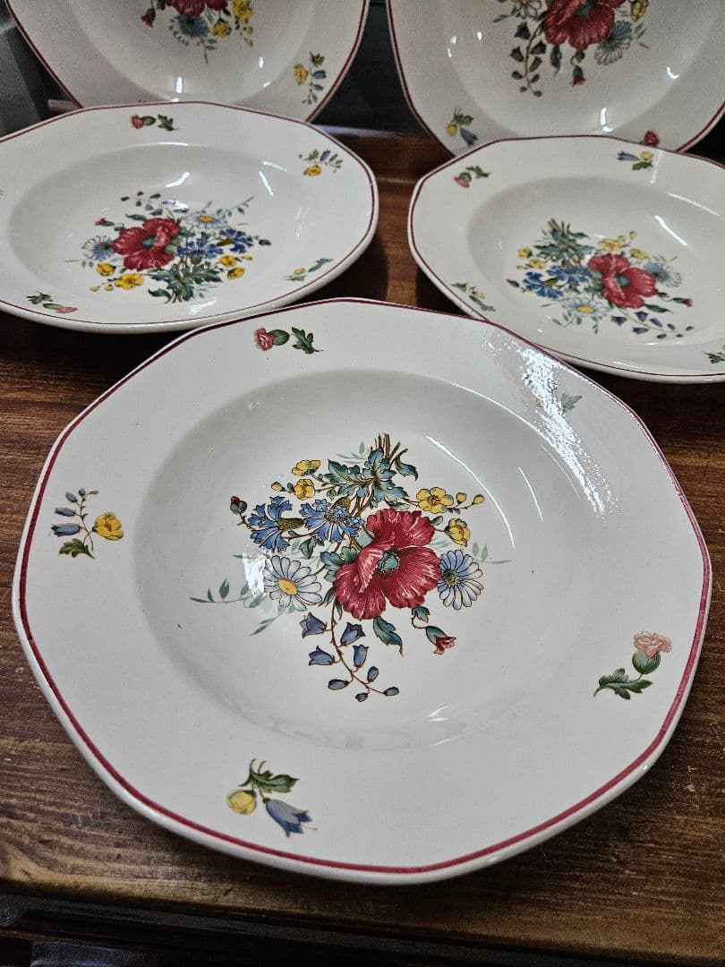 ドイツアンティーク ビレロイ&ボッホ プレート 5枚セット 皿 フランス製 2