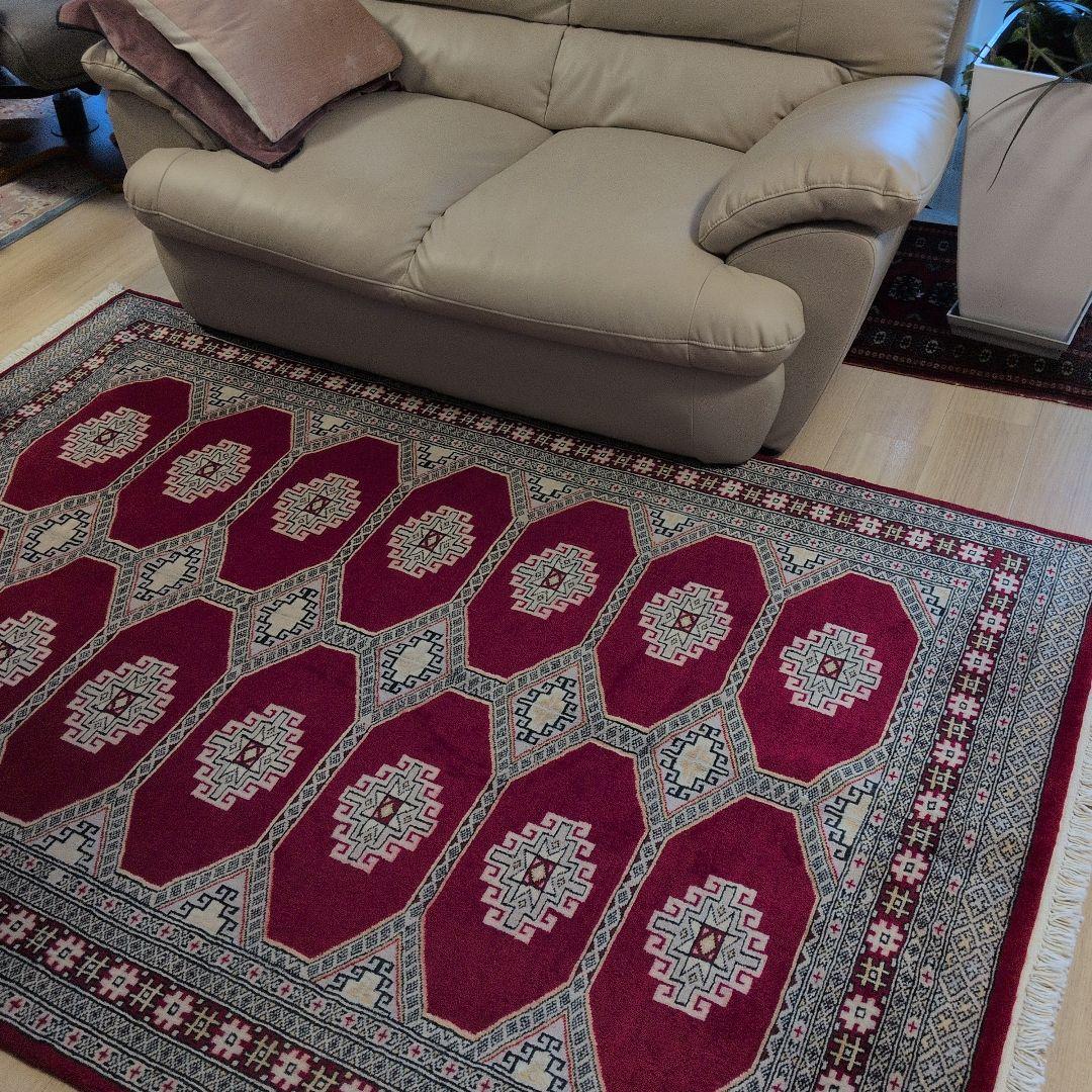 138x200cmパキスタン手織りじゅうたん(356)リビングダイニング用