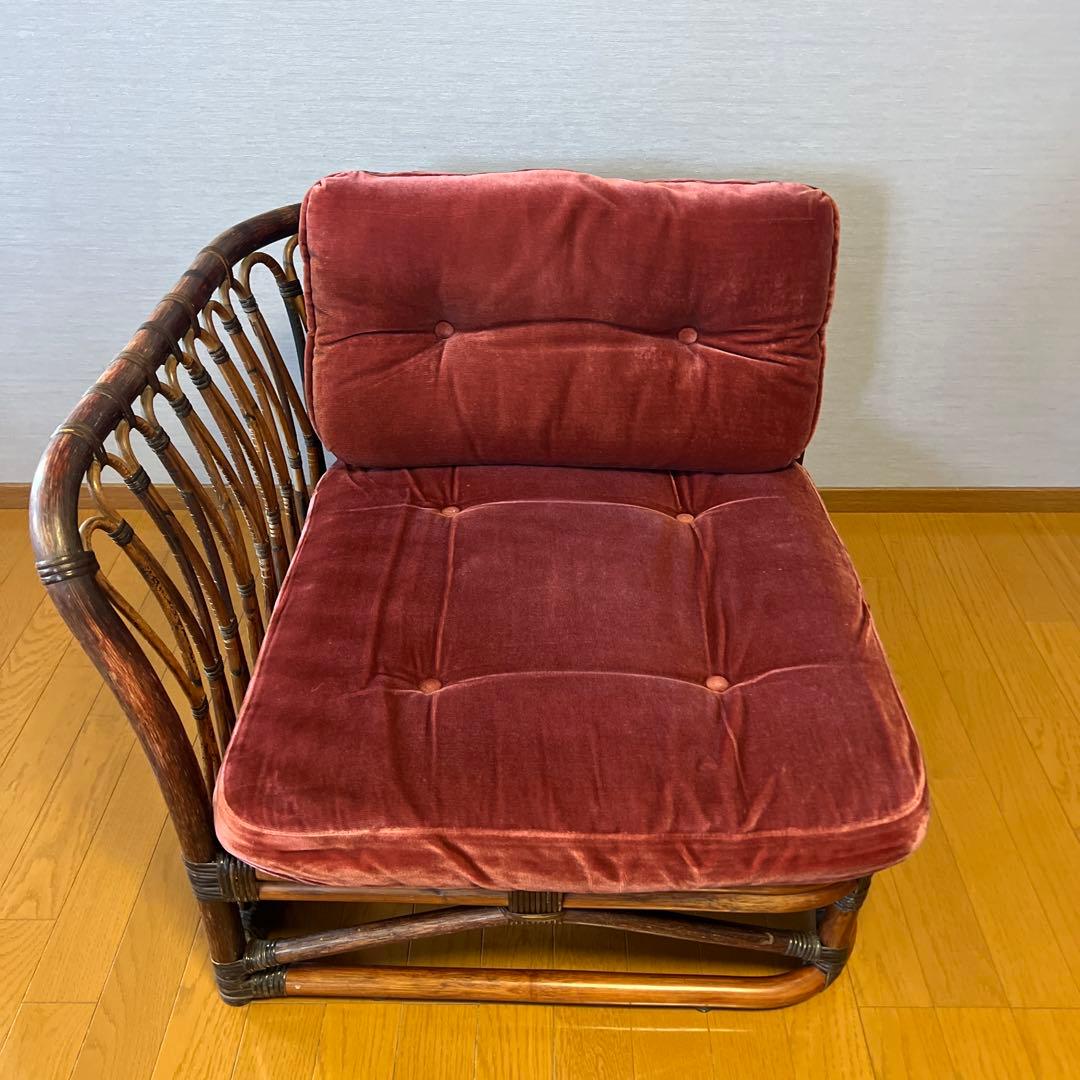 YAMAKAWA ラタン 籐 ヴィンテージ アンティーク 椅子 コーナー ④