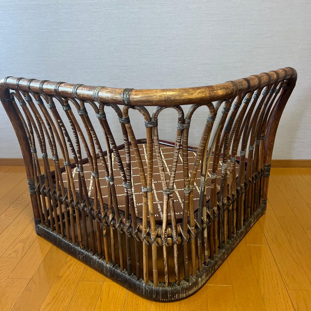 YAMAKAWA ラタン 籐 ヴィンテージ アンティーク 椅子 コーナー ④