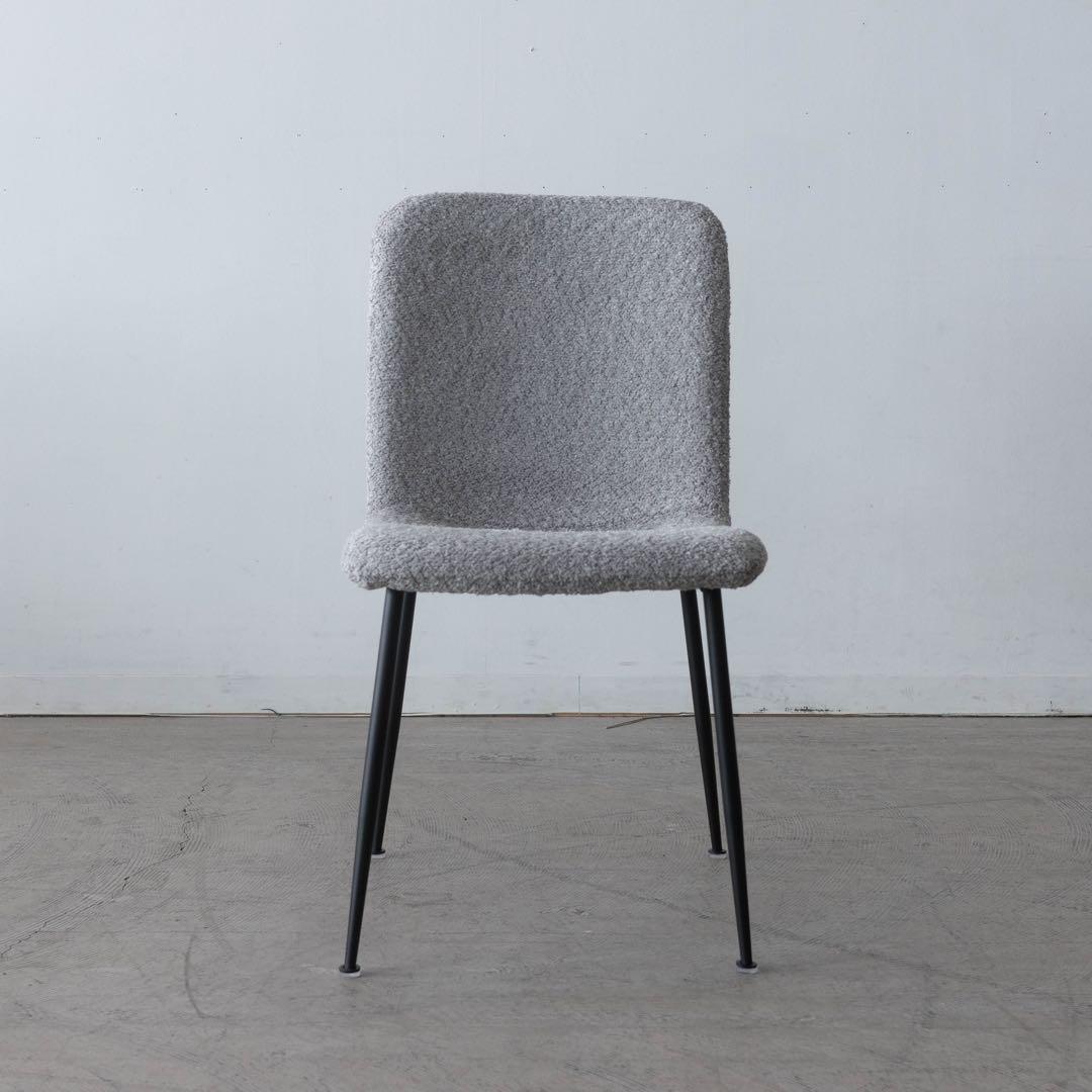 ライトグレー ファブリック ダイニングチェア