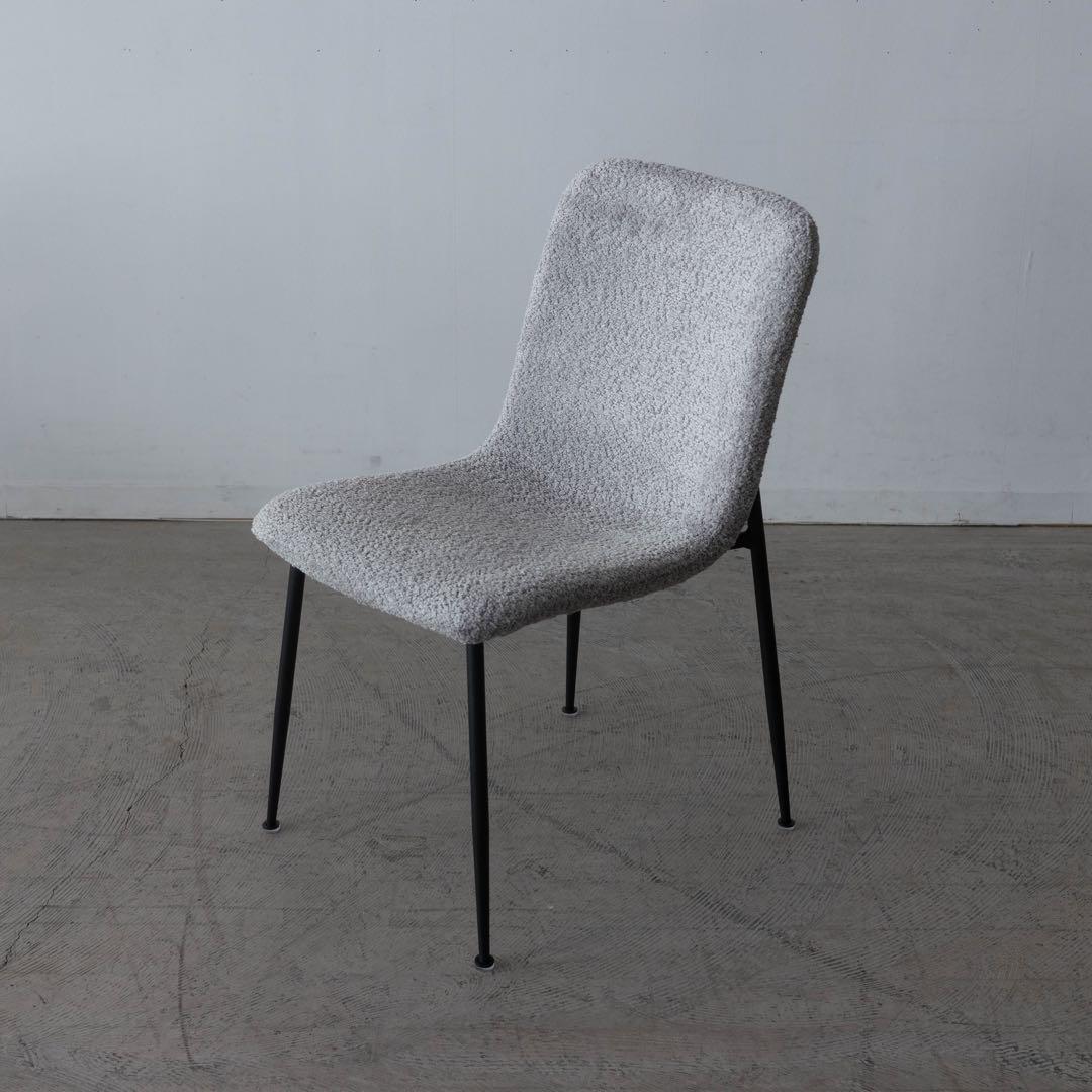 ライトグレー ファブリック ダイニングチェア