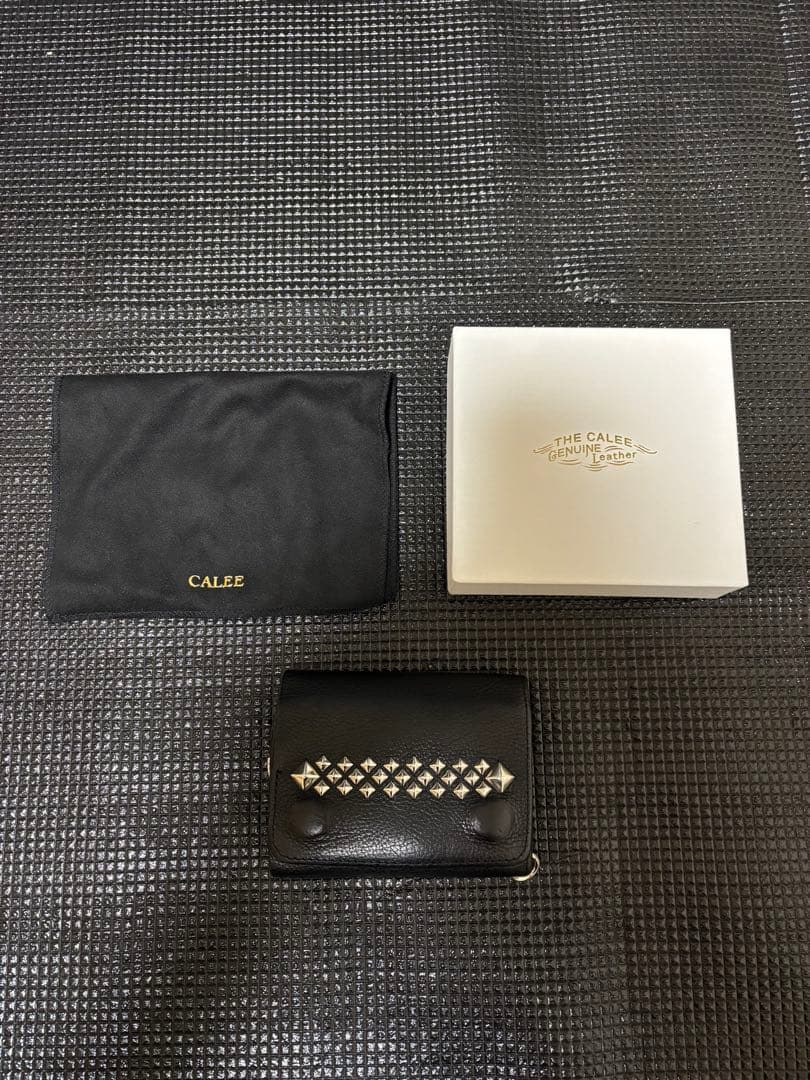 （激レア）CALEE ブラックレザー 三つ折り財布 山田蓮