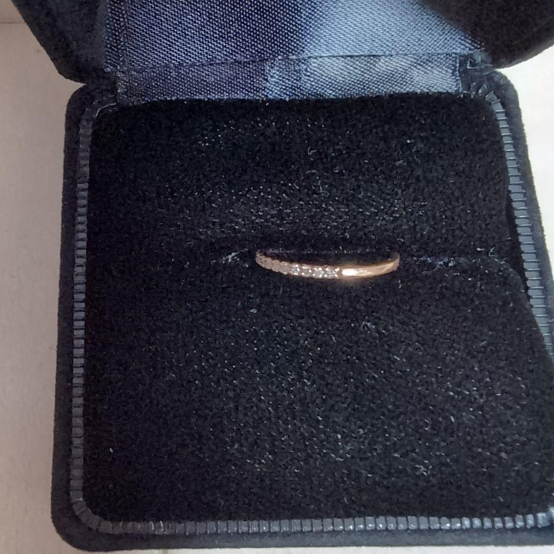 4℃ K10 ダイヤモンド ピンキーリングハーフエタニティ