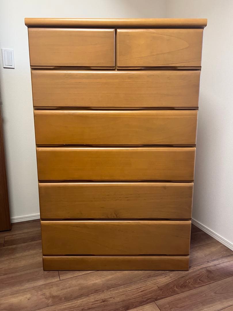 ナチュラルウッド 6段チェスト ニトリ ペルレ