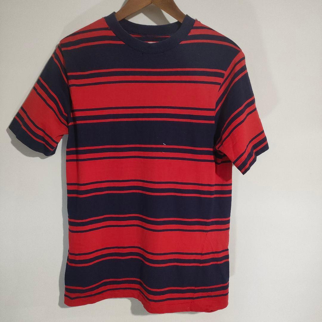 60s ランダムボーダーTシャツ L マルチボーダー ハンテン サーフ