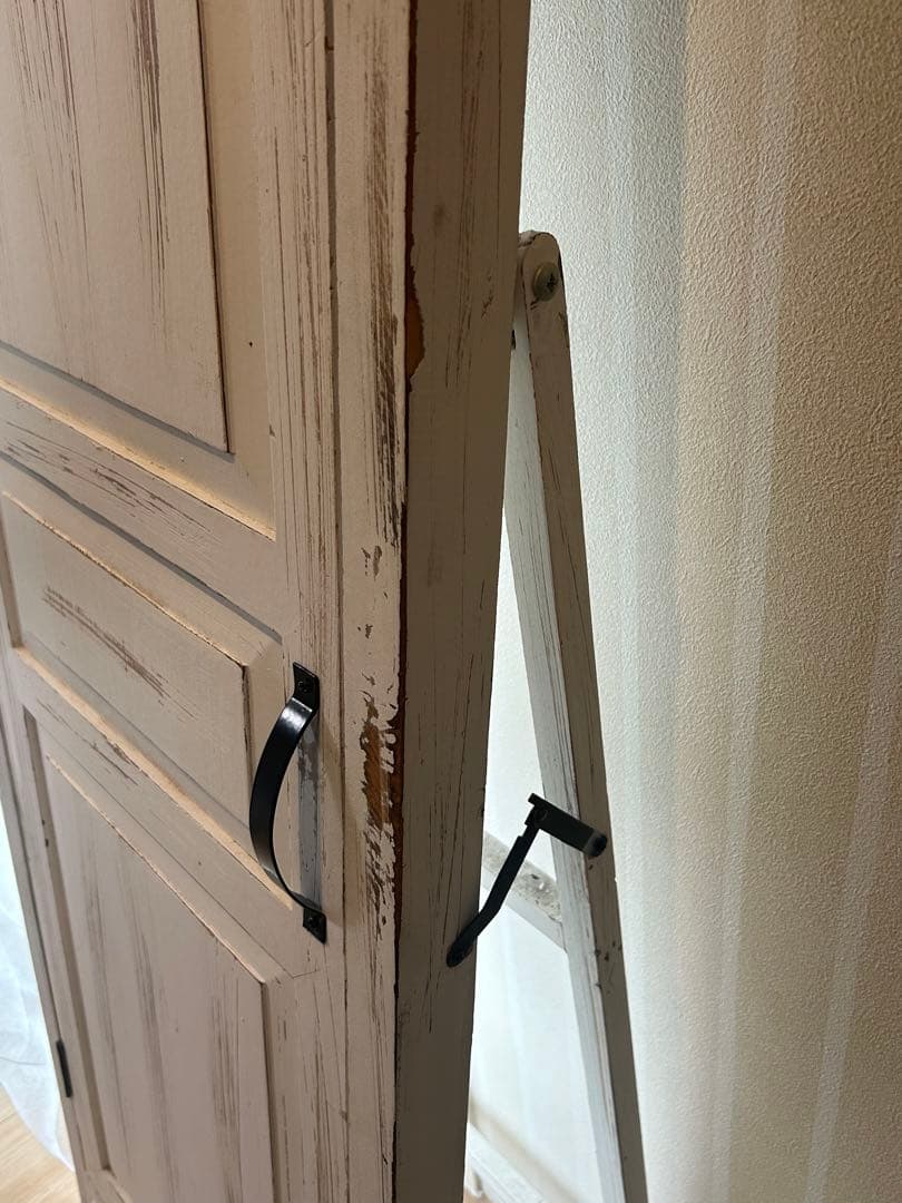 スタンドミラー　全身鏡　ヴィンテージ風　アンティーク　北欧　ホワイト