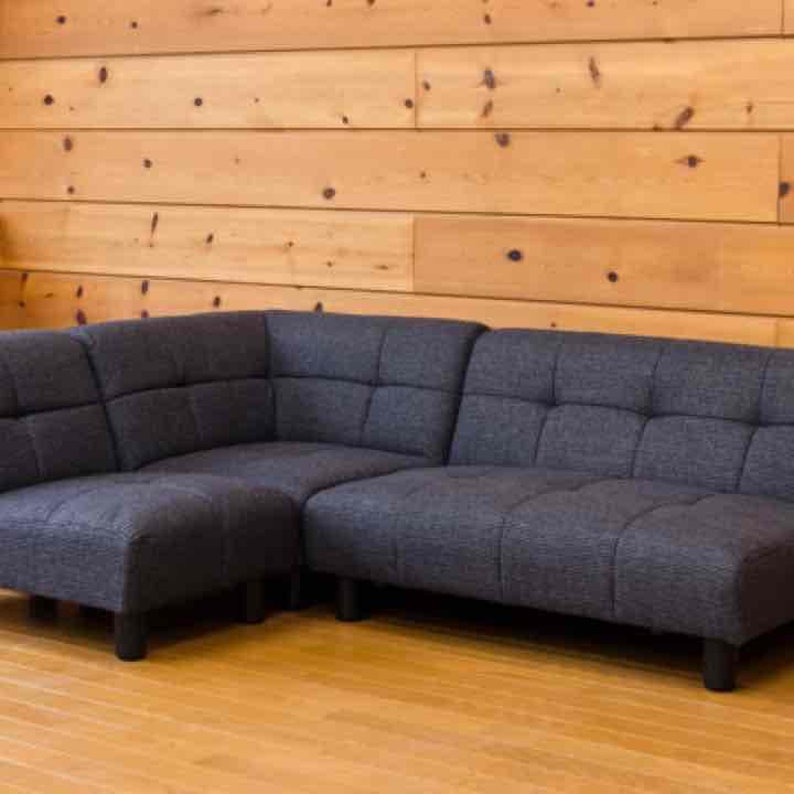 DOMINO　コーナーソファ3点セット　千鳥格子　BK/BR/GR/RD