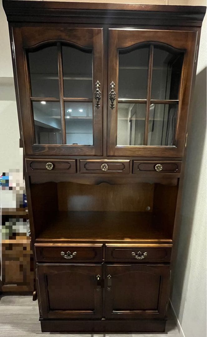 カリモク コロニアル キャビネット 食器棚