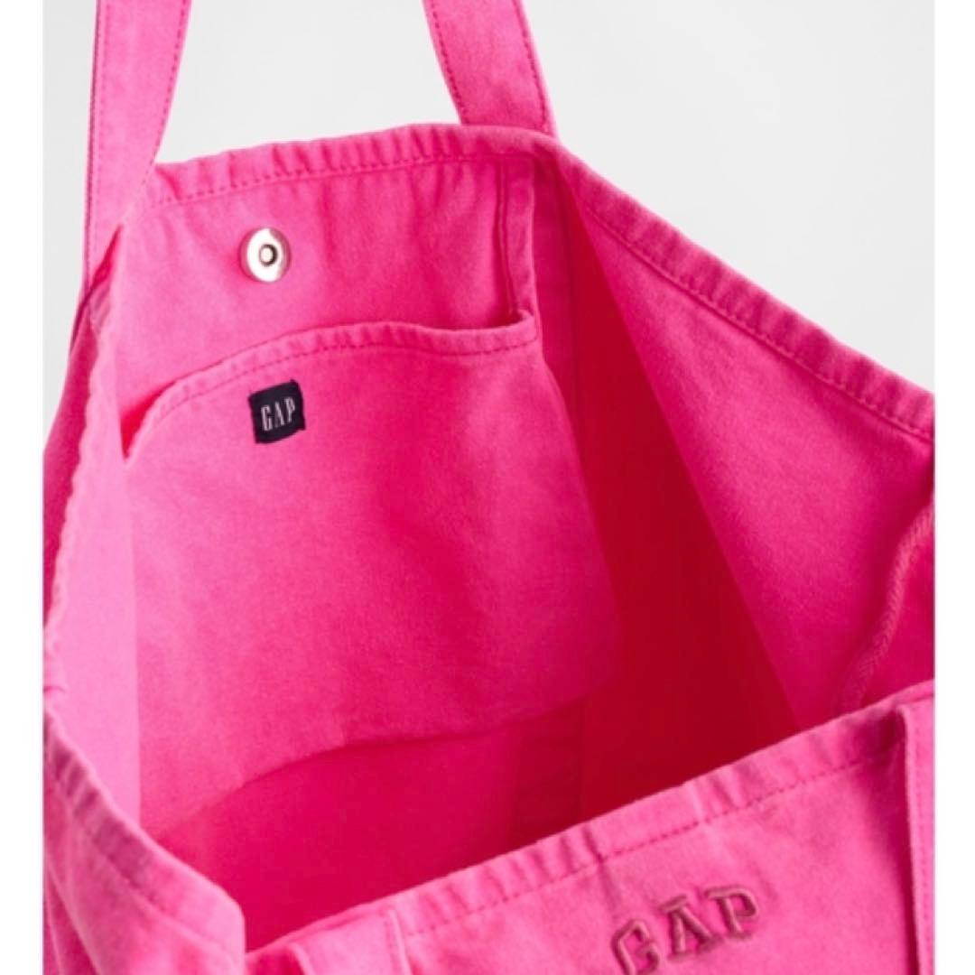 新品未使用タグ付き GAP ギャップ ロゴトートバッグ ブラック ピンク