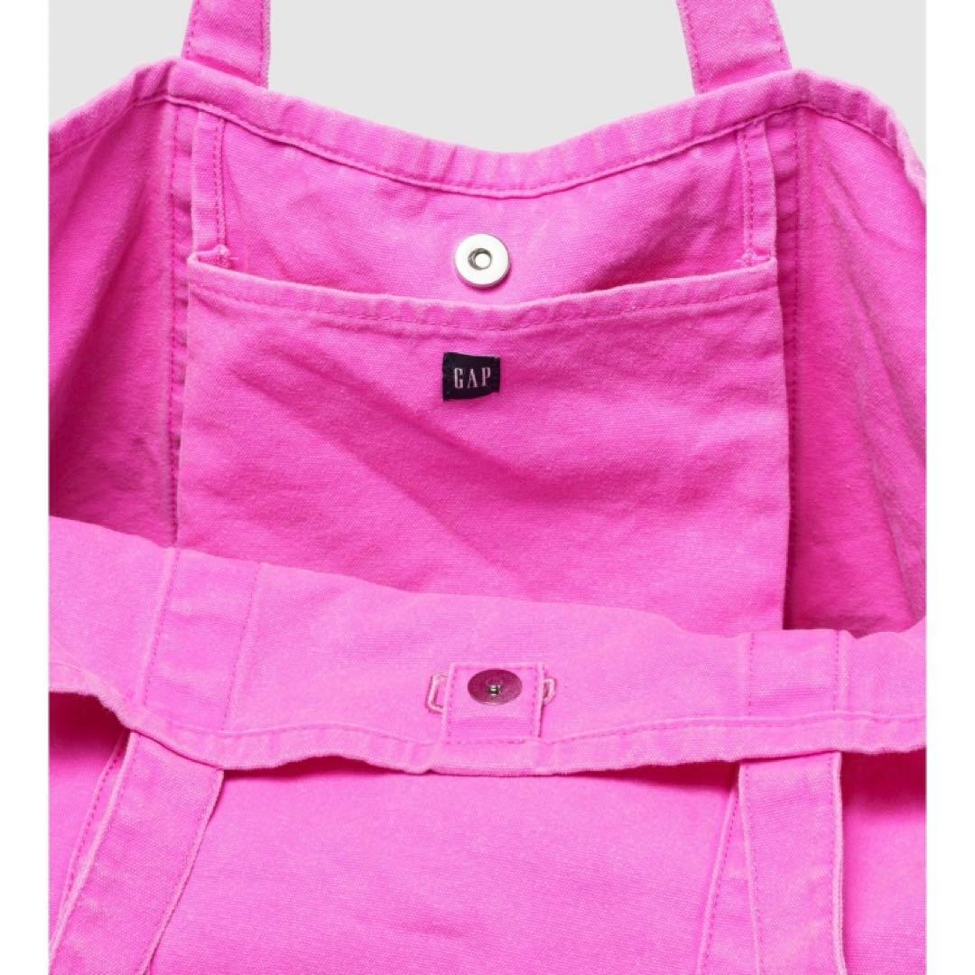 新品未使用タグ付き GAP ギャップ ロゴトートバッグ ブラック ピンク