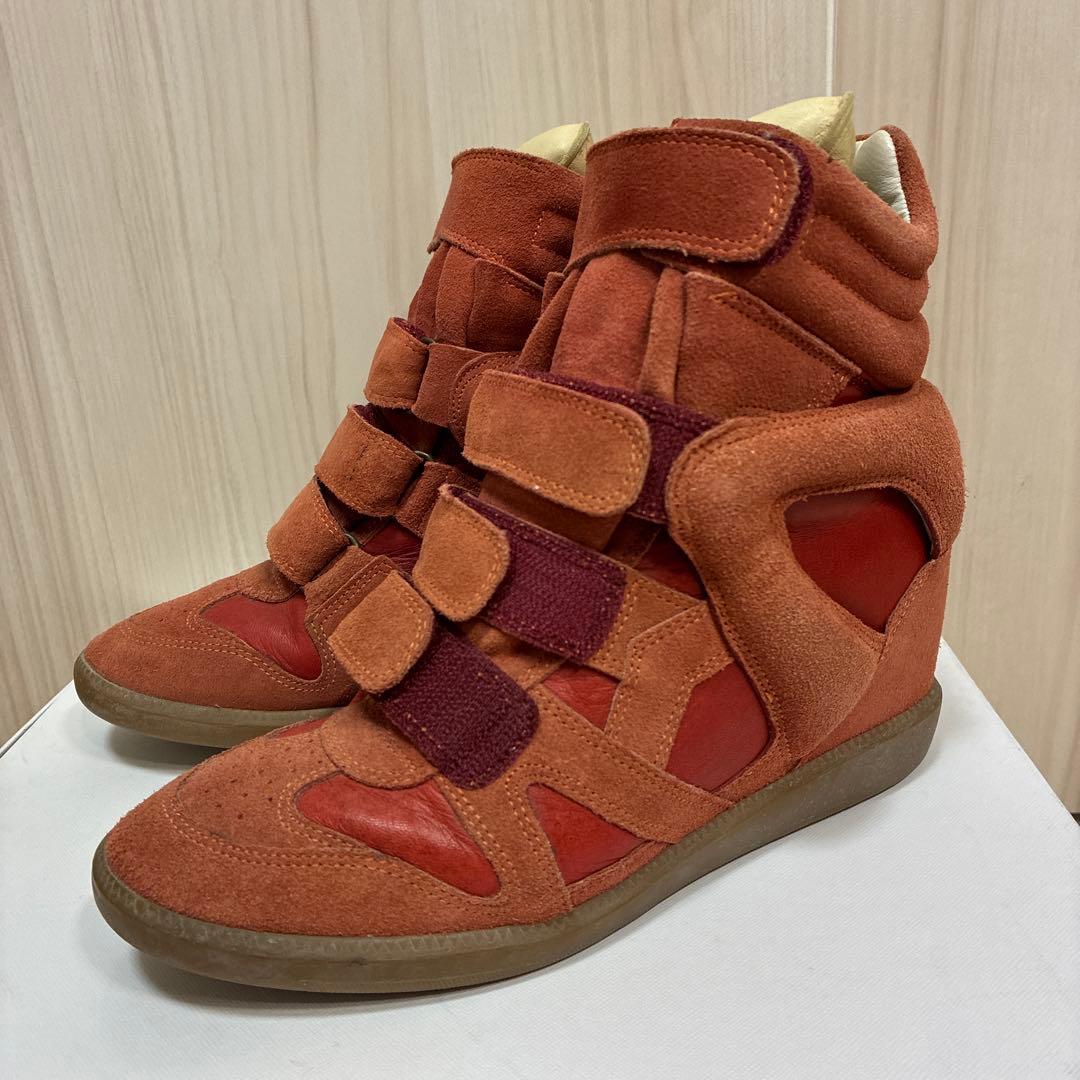 イザベル マラン ハイカットスニーカー レッド 38