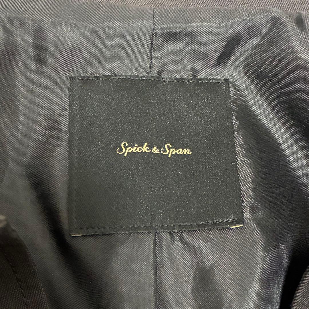 【美品】spick and spanステンカラーウールトレンチ ダークグレー