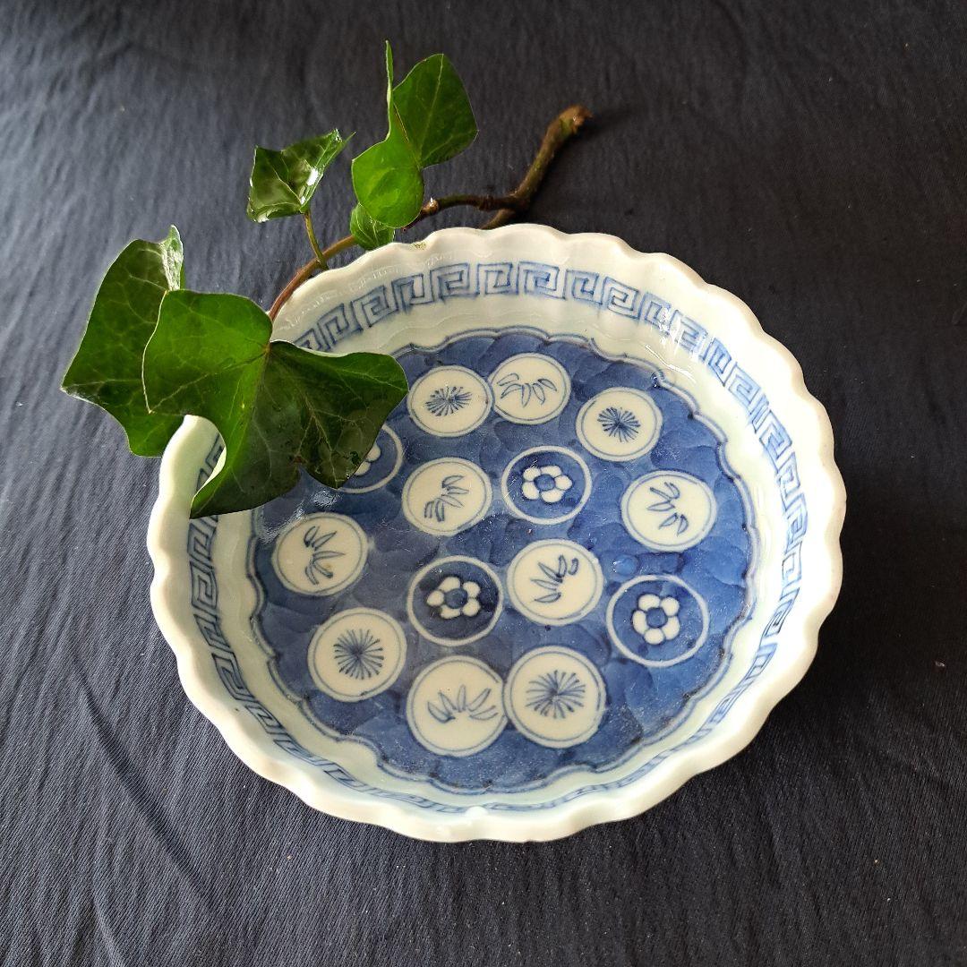 「かわいくてモダンな丸文！」 古伊万里皿(直径11.5cm) 4客セット 骨董