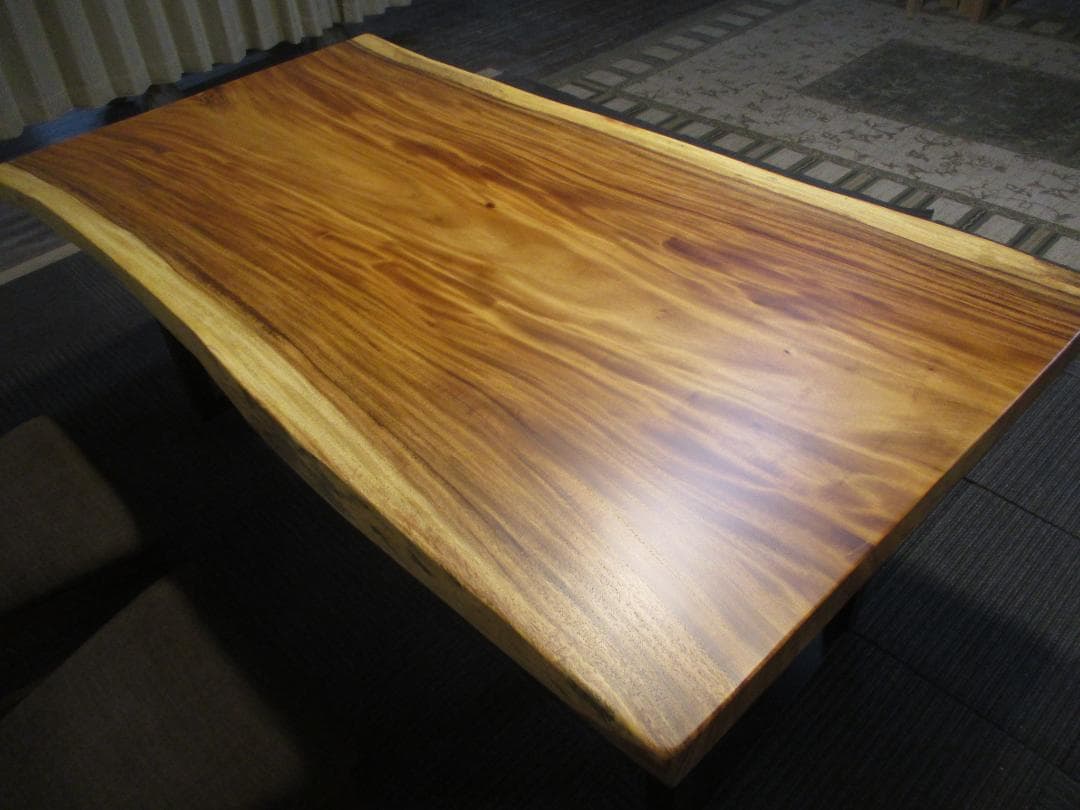 ＃1609■　モンキーポッド　テーブル　ローテーブル　ダイニング　座卓　一枚板