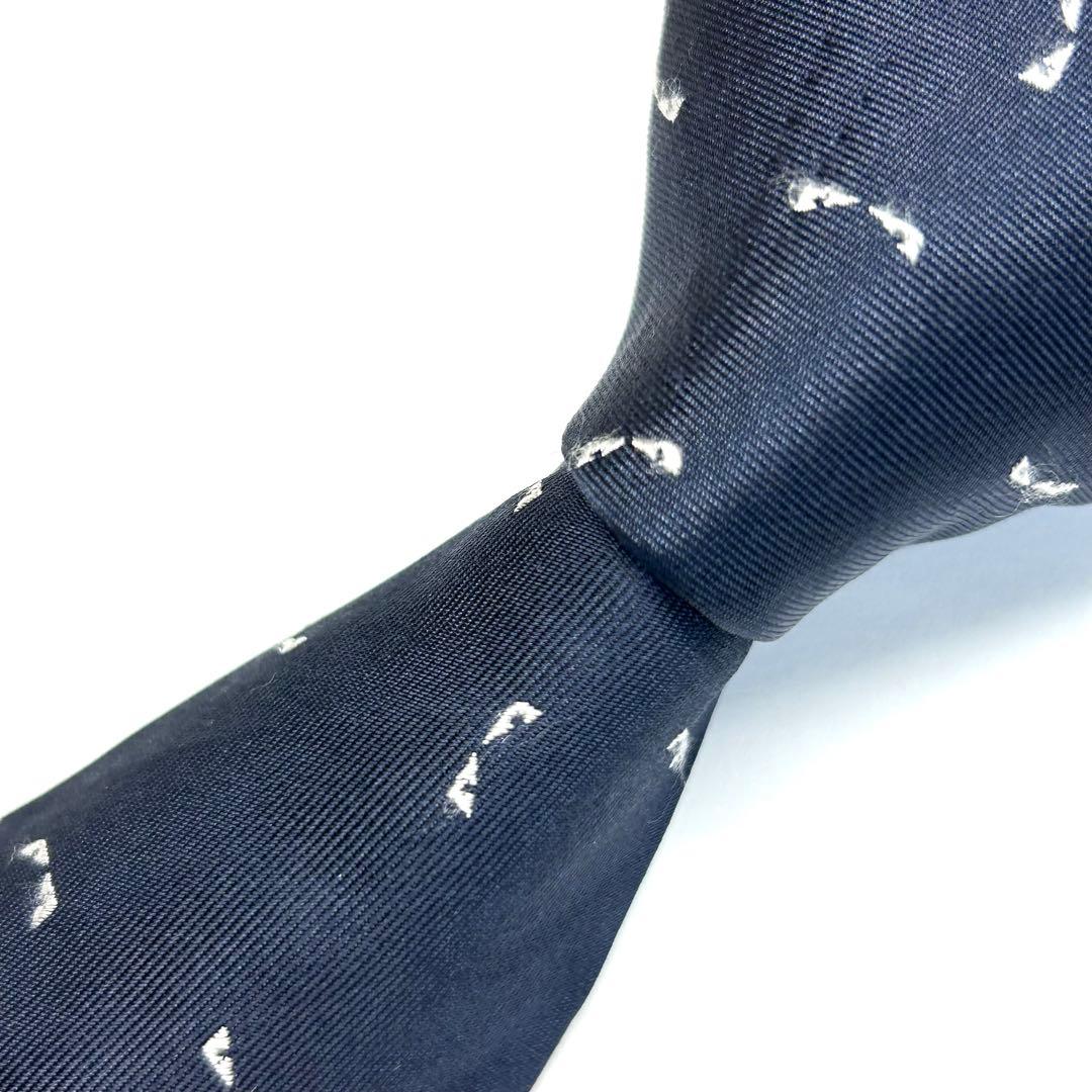 【極美品✨】フェンディ ネクタイ ネイビー モンスター バグズ 現行 高級シルク