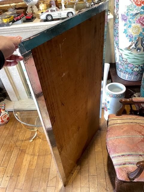 シルバー スタンドミラー 大きめ