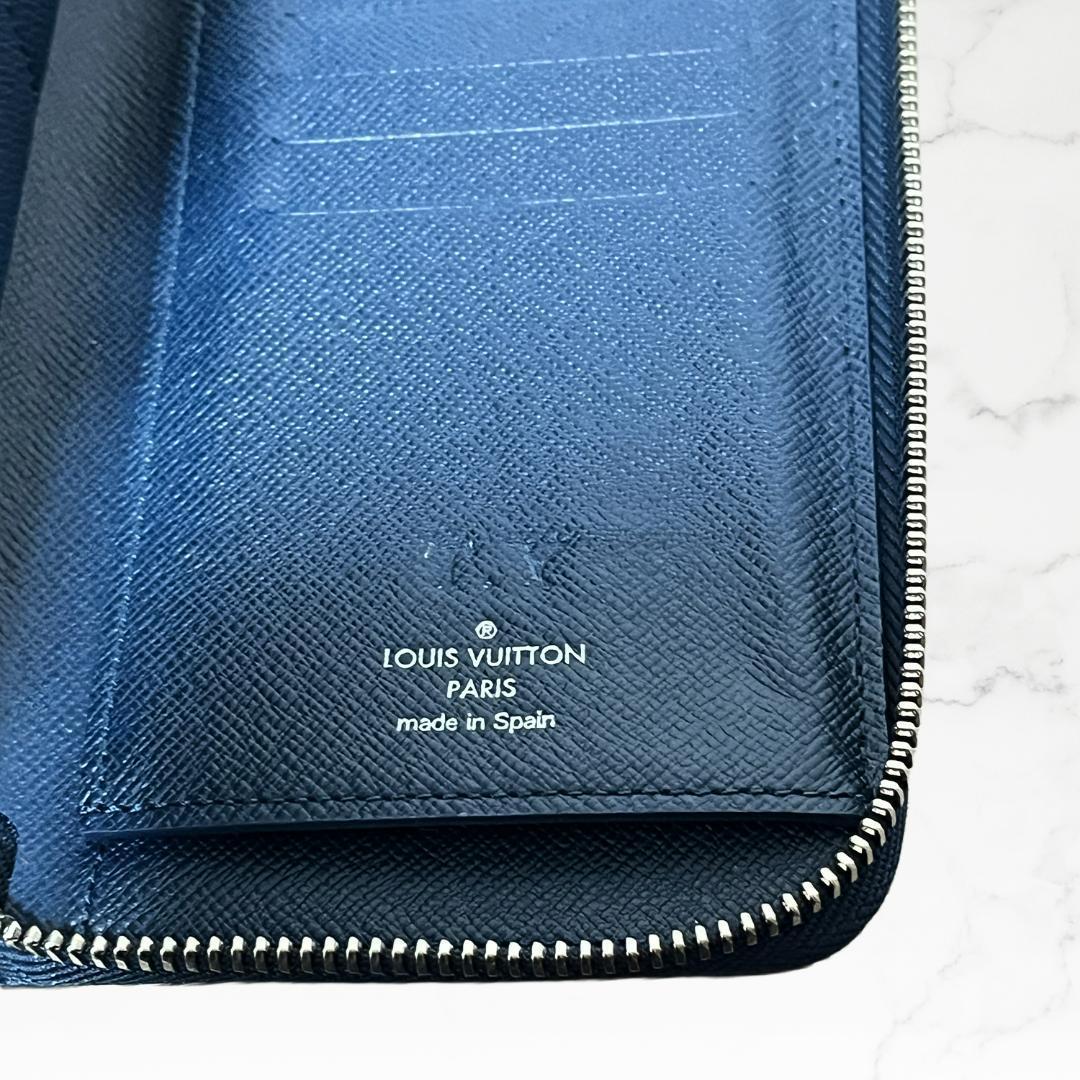 美品 LOUIS VUITTON ヴェルティカル 長財布 タイガ ネイビー