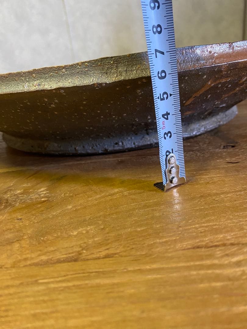 備前焼　大皿　飾り皿　皿立て付　焼物　食器　骨董　置物