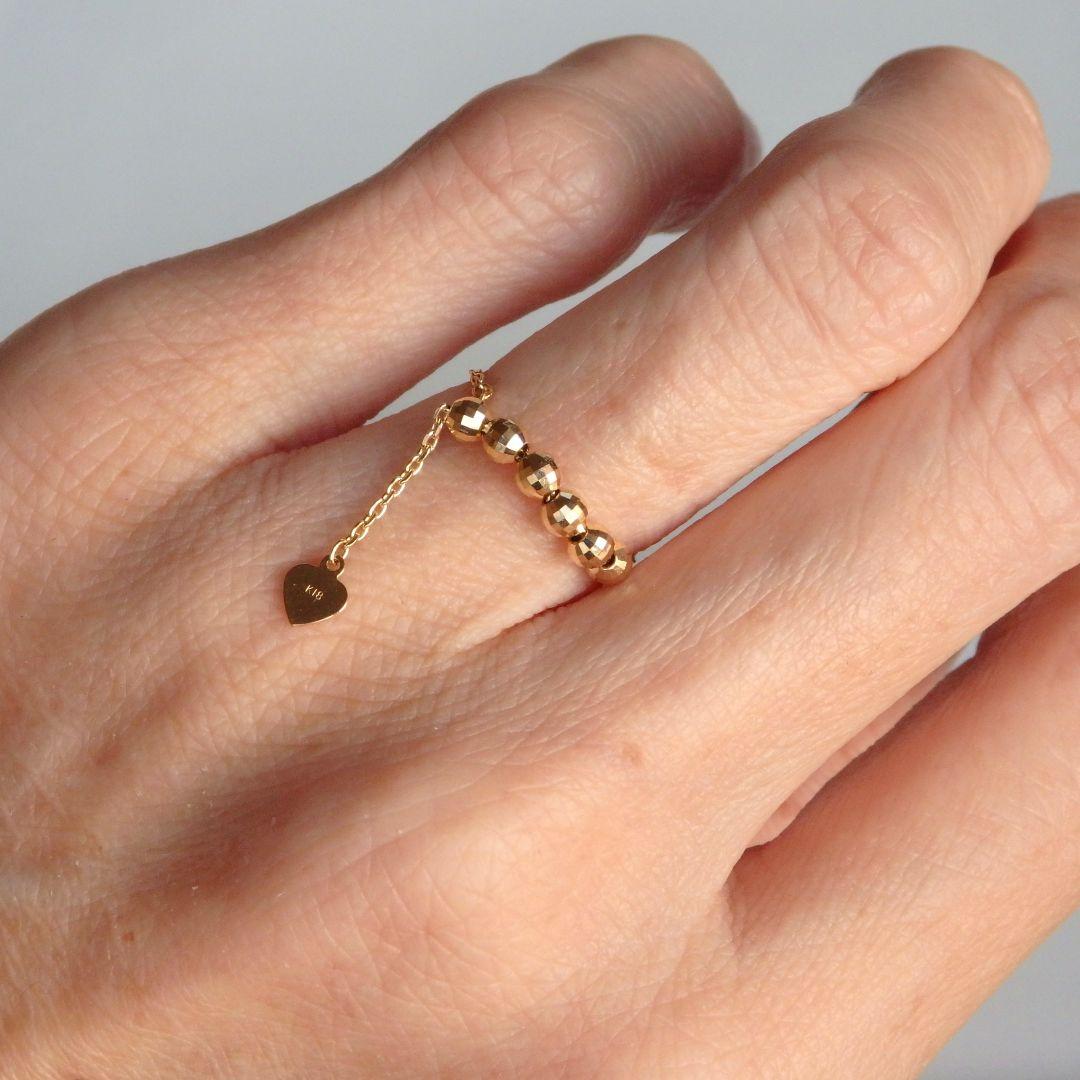 きんぐす　k18ピアス　キラキラペタルチェーン　チェーンピアス